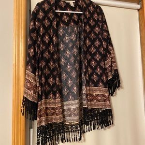 Black patterned kimono